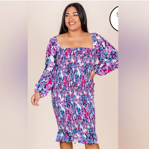 Pink Lily Colorful Smocked Dress - Picture 5 of 5